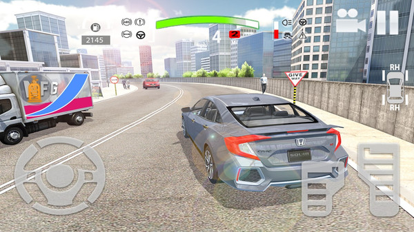 城市汽车模拟器2021游戏下载-城市汽车模拟器2021（思域汽车）安卓手机版下载v1.3